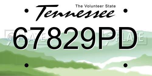 67829PD Tennessee License Plate
