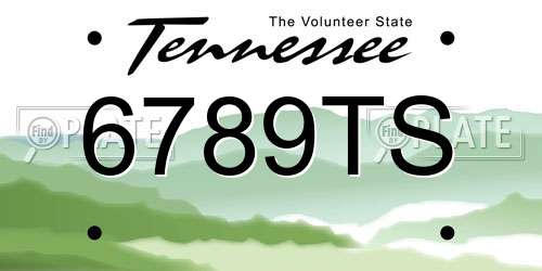 6789TS Tennessee License Plate