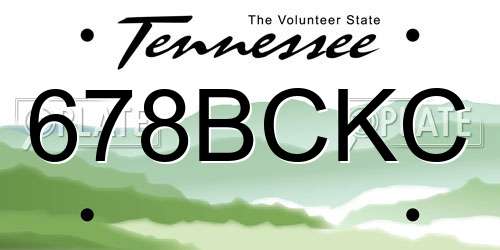 678BCKC Tennessee License Plate