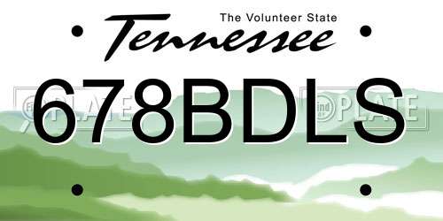 678BDLS Tennessee License Plate