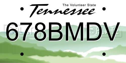 678BMDV Tennessee License Plate