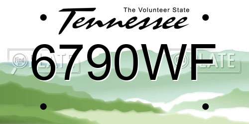 6790WF Tennessee License Plate