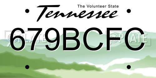 679BCFC Tennessee License Plate