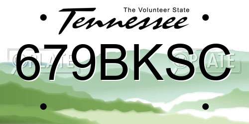 679BKSC Tennessee License Plate