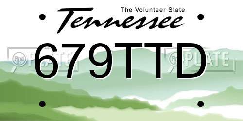 679TTD Tennessee License Plate