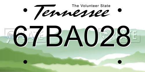 67BA028 Tennessee License Plate