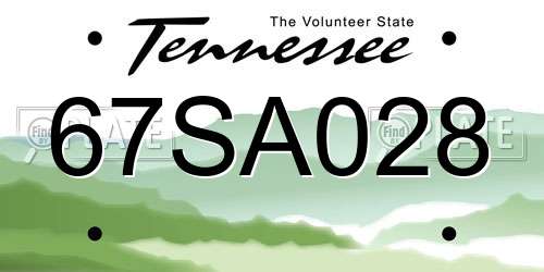 67SA028 Tennessee License Plate