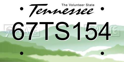 67TS154 Tennessee License Plate