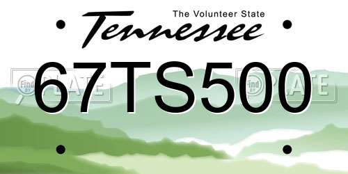 67TS500 Tennessee License Plate