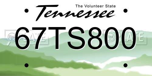 67TS800 Tennessee License Plate