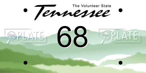 68 Tennessee License Plate