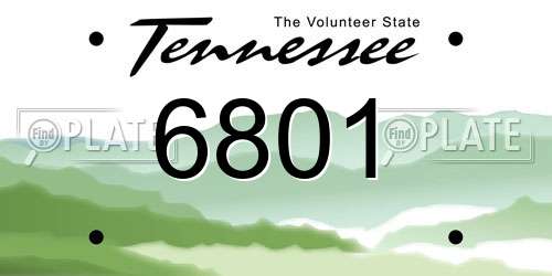 6801 Tennessee License Plate