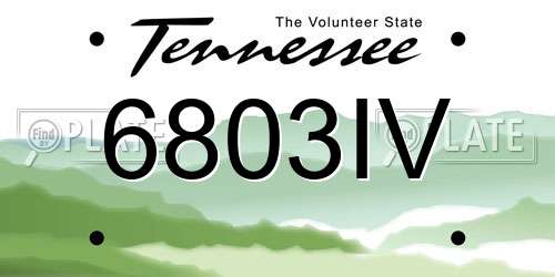 6803IV Tennessee License Plate