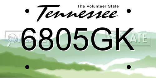 6805GK Tennessee License Plate