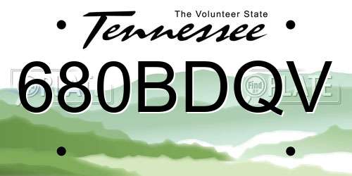 680BDQV Tennessee License Plate