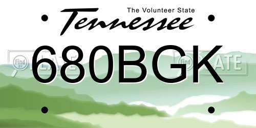 680BGK Tennessee License Plate