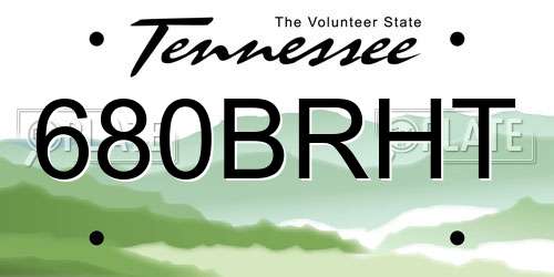 680BRHT Tennessee License Plate