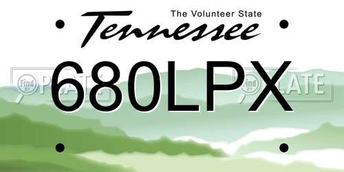 680LPX Tennessee License Plate