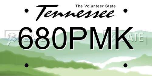 680PMK Tennessee License Plate