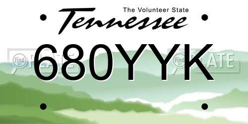 680YYK Tennessee License Plate