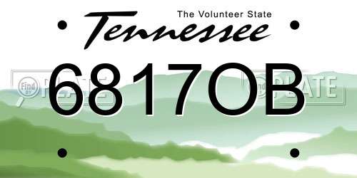 6817OB Tennessee License Plate