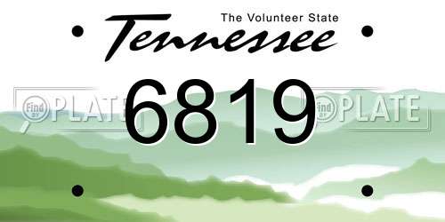 6819 Tennessee License Plate