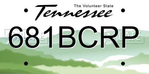 681BCRP Tennessee License Plate