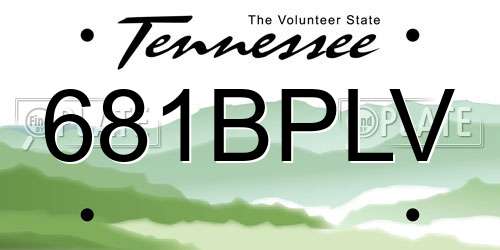 681BPLV Tennessee License Plate
