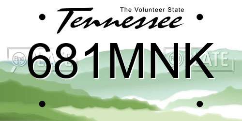681MNK Tennessee License Plate