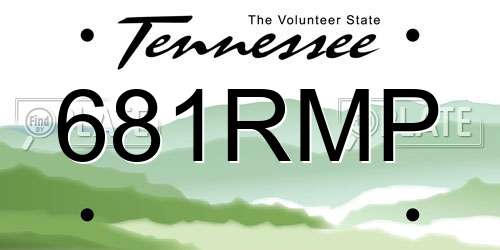 681RMP Tennessee License Plate
