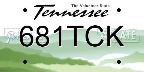 681TCK Tennessee License Plate