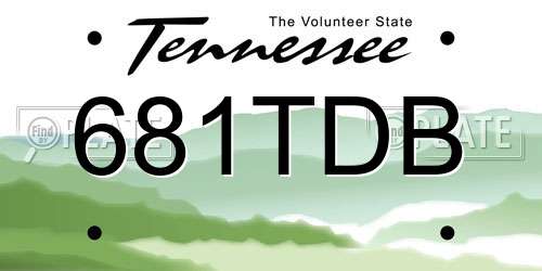 681TDB Tennessee License Plate
