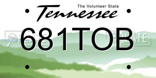 681TOB Tennessee License Plate