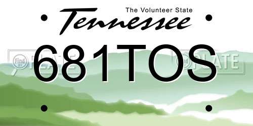 681TOS Tennessee License Plate