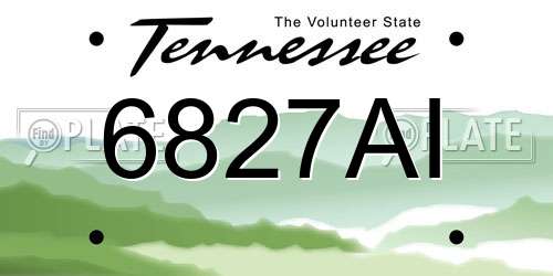 6827AI Tennessee License Plate