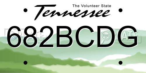 682BCDG Tennessee License Plate