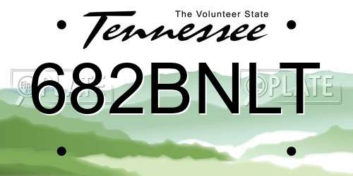 682BNLT Tennessee License Plate