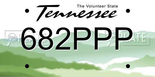 682PPP Tennessee License Plate