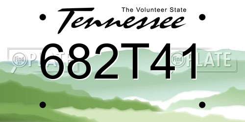 682T41 Tennessee License Plate