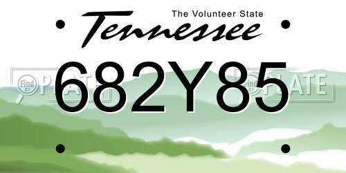 682Y85 Tennessee License Plate