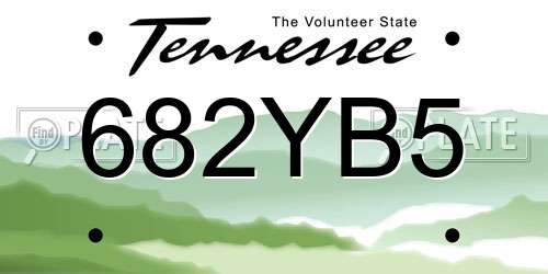 682YB5 Tennessee License Plate
