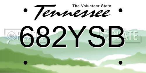 682YSB Tennessee License Plate