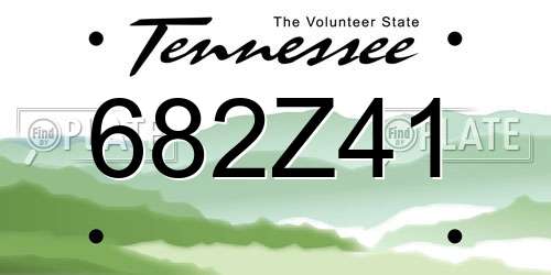 682Z41 Tennessee License Plate