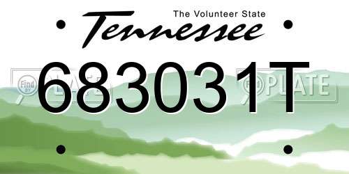 683031T Tennessee License Plate