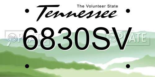 6830SV Tennessee License Plate