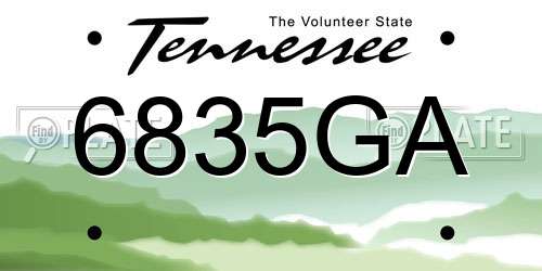 6835GA Tennessee License Plate