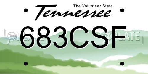 683CSF Tennessee License Plate