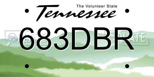 683DBR Tennessee License Plate