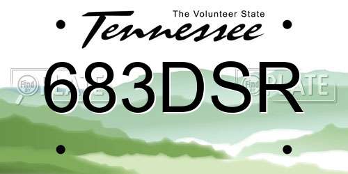 683DSR Tennessee License Plate