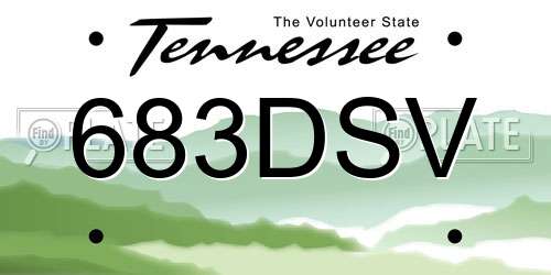 683DSV Tennessee License Plate
